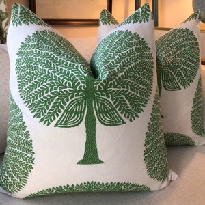 THIBAUT “Mulberry Tree ”in green pillow cover