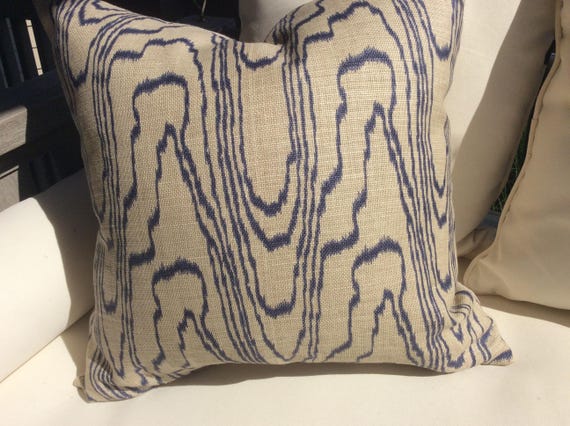 Teal Eric Cohler for Lee Jofa Perseus Fabric Pillow Cover in Sepia Brown Blue