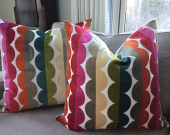 Stunning Jonathan Adler “Semicircle” velvet circle rainbow pillow covers