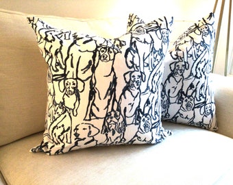 Lacefield Designs “Best Friends” in navy pillow cover
