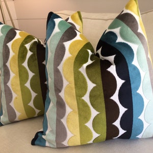Jonathan Adler for Kravet “SEASIDE” Semicircle Lovely Velvet Fabric pillow covers