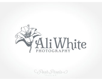 Flower Logo Design, Floral Logo, Lily Logo, Photography Logo, Business Branding