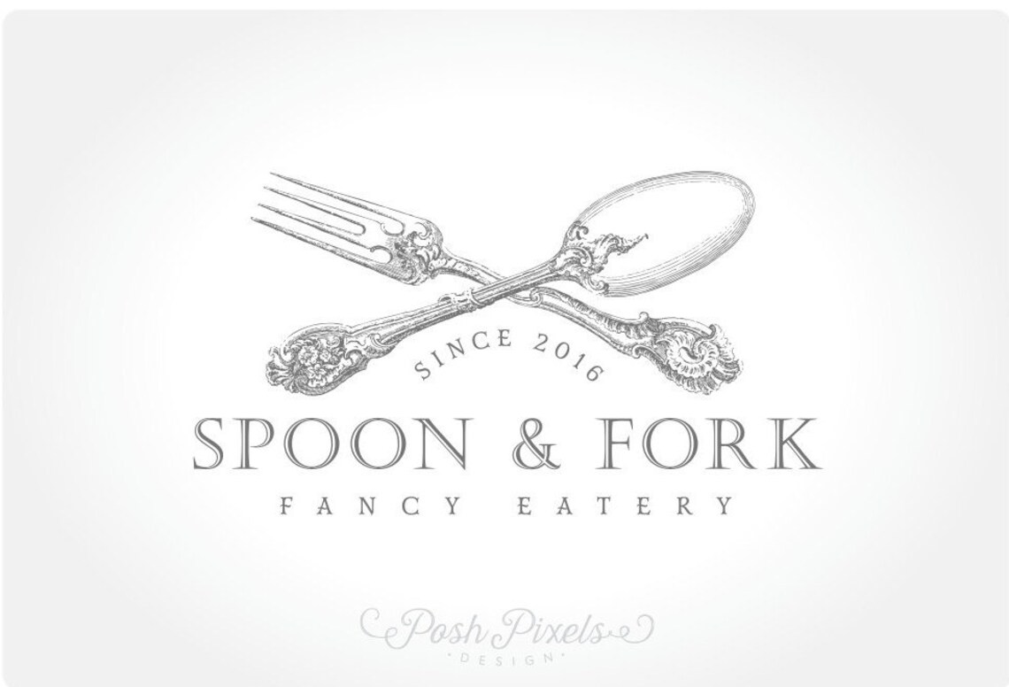Spoon and Fork Logo Restaurant logo Catering Logo Food Etsy