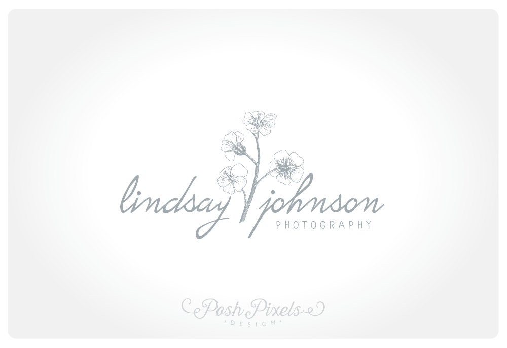 Logo Design Floral Logo Flower Logo Watermarks Photography | Etsy