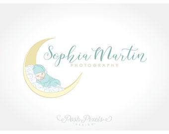 Baby Logo, Neugeborenen Logo, Mond Logo, Fotografie Logo, Business Branding