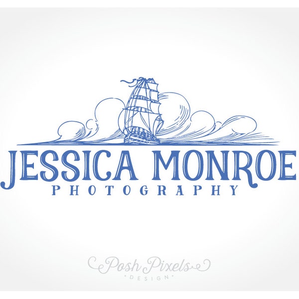 Nautical Logo Design, Sailboat Logo, Boat Logo, Photography Logo, Business Branding