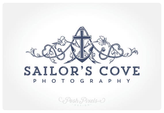 Anchor Logo, Nautical Logo, Beach Logo, Boat Logo, Photography