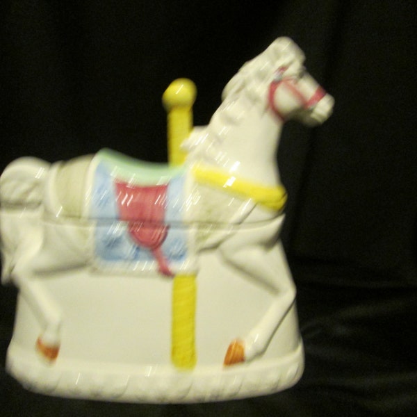 Vintage Ceramic Carousel Horse Cookie Jar