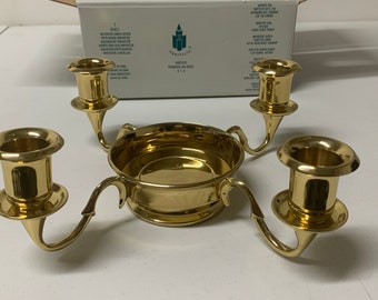 Portavelas vintage Partylite Winchester de latón de los años 90, nuevo en caja.