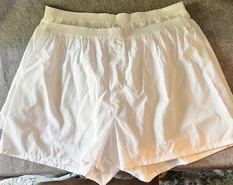 NWOT Vintage 2 pares Jockey Suprel White Men's Boxer Ropa interior 50/50 Blend 40
