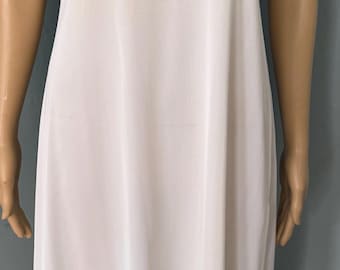 Camisón formal largo de nailon transparente con encaje blanco de estilo vintage de Sears, talla M (36).