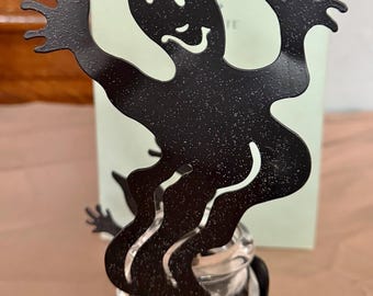 Portavelas votivo Partylite Shadowdancers Halloween Ghost (modelo descatalogado) Negro Transparente
