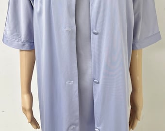 Vintage Lorraine azul pura nylon aplique camisón conjunto rodilla longitud media