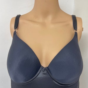 Vintage Flexees Black Shiny Second Skin Nylon Full Body Girdle Open Bottom L 36 B