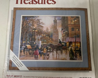 Kit de punto de cruz NIP Vintage Needle Treasures Colorart Stitchery The ST. Moritz