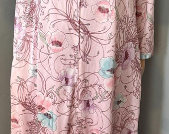 Conjunto de bata de viaje vintage ligero multicolor, bata de poliéster, estilo Sissy Grandma, talla M