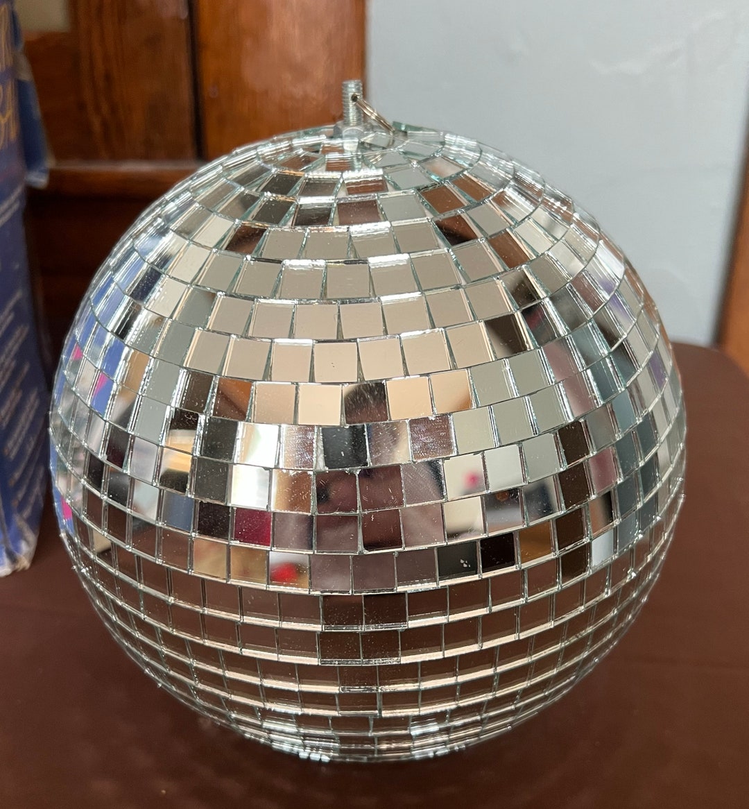 Vintage Radio Shack Motorized Mirror Disco Ball Rotating Working Boxed
