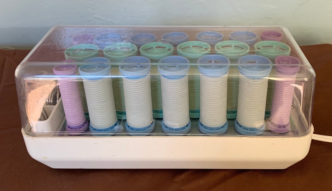 Vintage Remington 20 Wax Core Hot Rollers Hair Curlers W Clips Multi