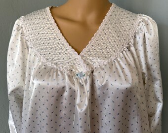 Camisón largo Vintage Fundamentals con estampado floral, forrado en satén líquido y algodón, talla M