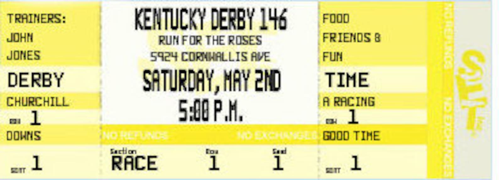 Kentucky Derby Ticket Invitations Authentic & Personalized Etsy