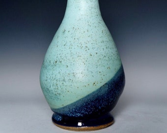 Handgemachte Türkis Vase, Keramik Blau Vase, Einzigartige Vase, Glühende Vase, Funktionale Kunst Vase, Handgemachte Keramik Blau und Türkis Vase, Geschenk