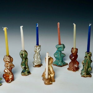 Handmade Ceramic Menorah, Unique Hanukkah Art