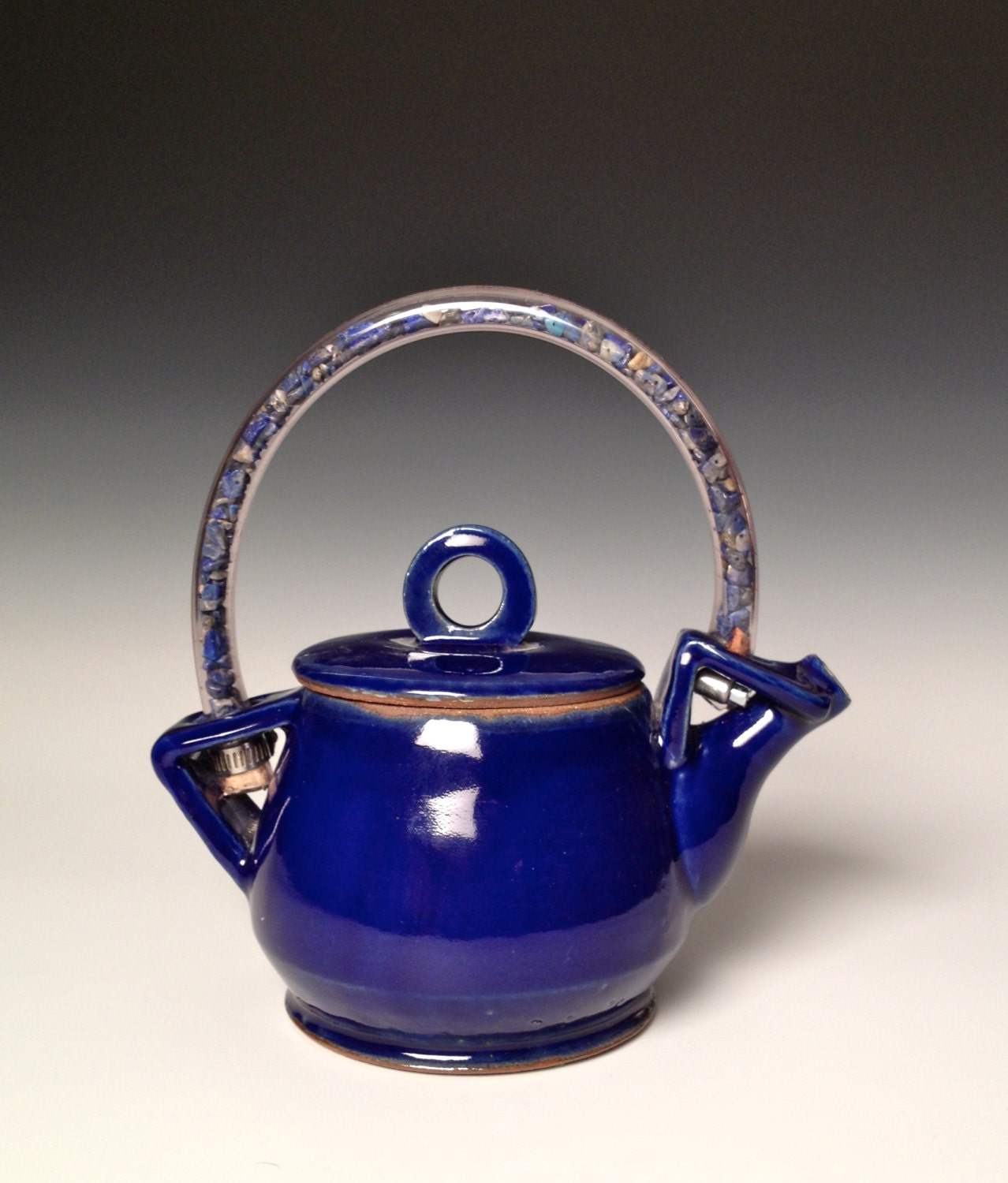 Handmade Blue Ceramic Teapot, Teapot Lover Gift, Unique Handmade Teapot