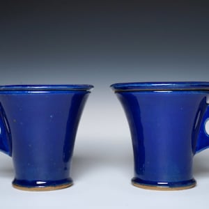 Blue Stoneware Lidded Mugs, My Kind Of Blue, Blue Mugs, Blue Ceramic Mugs, Housewarming Gift, Coffee Lover Mugs, Tea Cups,