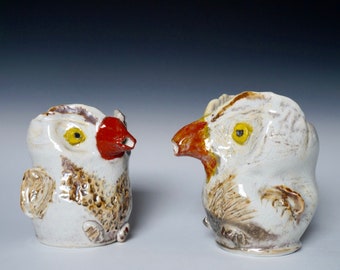 Handmade Porcelain Owl Pitchers, Handmade Owl Pitchers, Owl Pitchers, Handmade Ceramic Pitchers, Handmade Animal Pitchers, Cream and Hoot