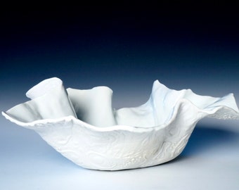 Freeform Porcelain Large Bowl