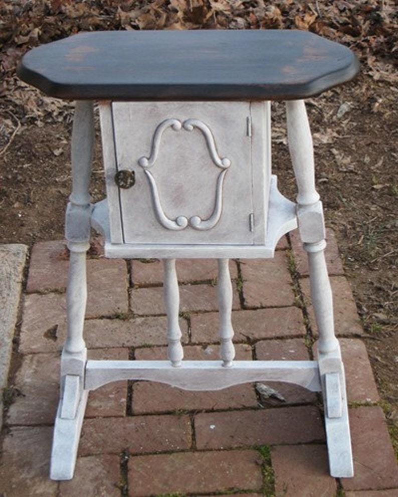 Shabby Painted Table With Humidor