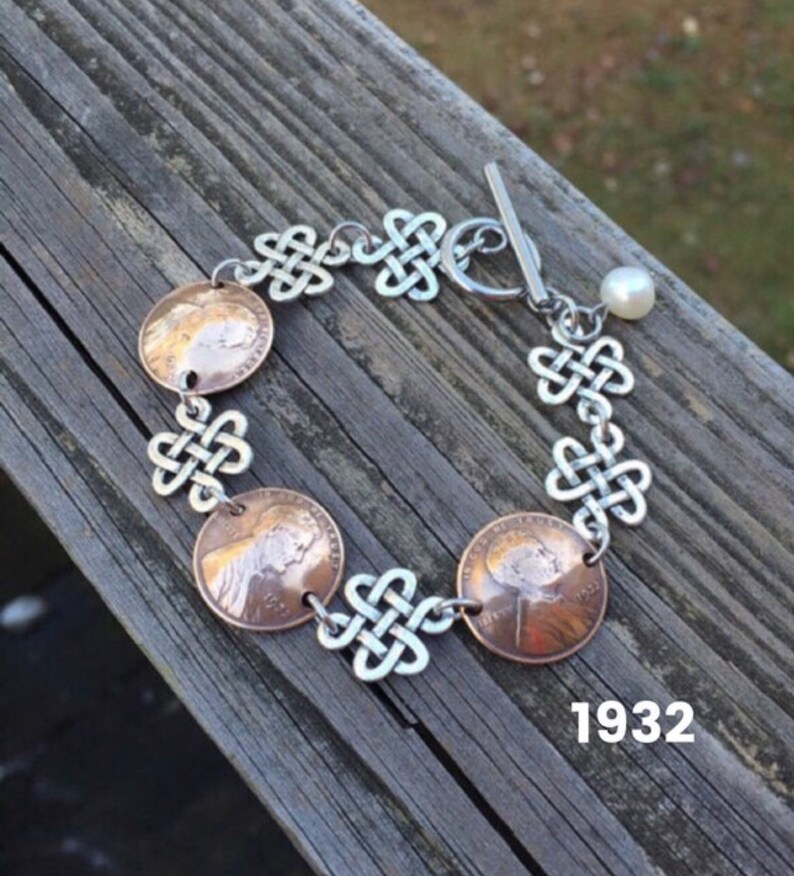 90th Birthday 1932 Penny Bracelet, 90th Birthday, 90th Birthday Bracelet, 1932 Penny Bracelet, 1932 Bracelet, 1932 Coin Jewelry 