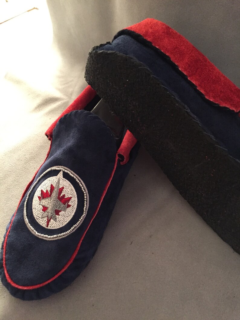 WINNIPEG JETS MOCCASINS | Etsy