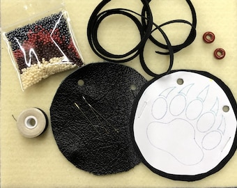PDF digital Bear Paw Amulet pattern, video, and supply list