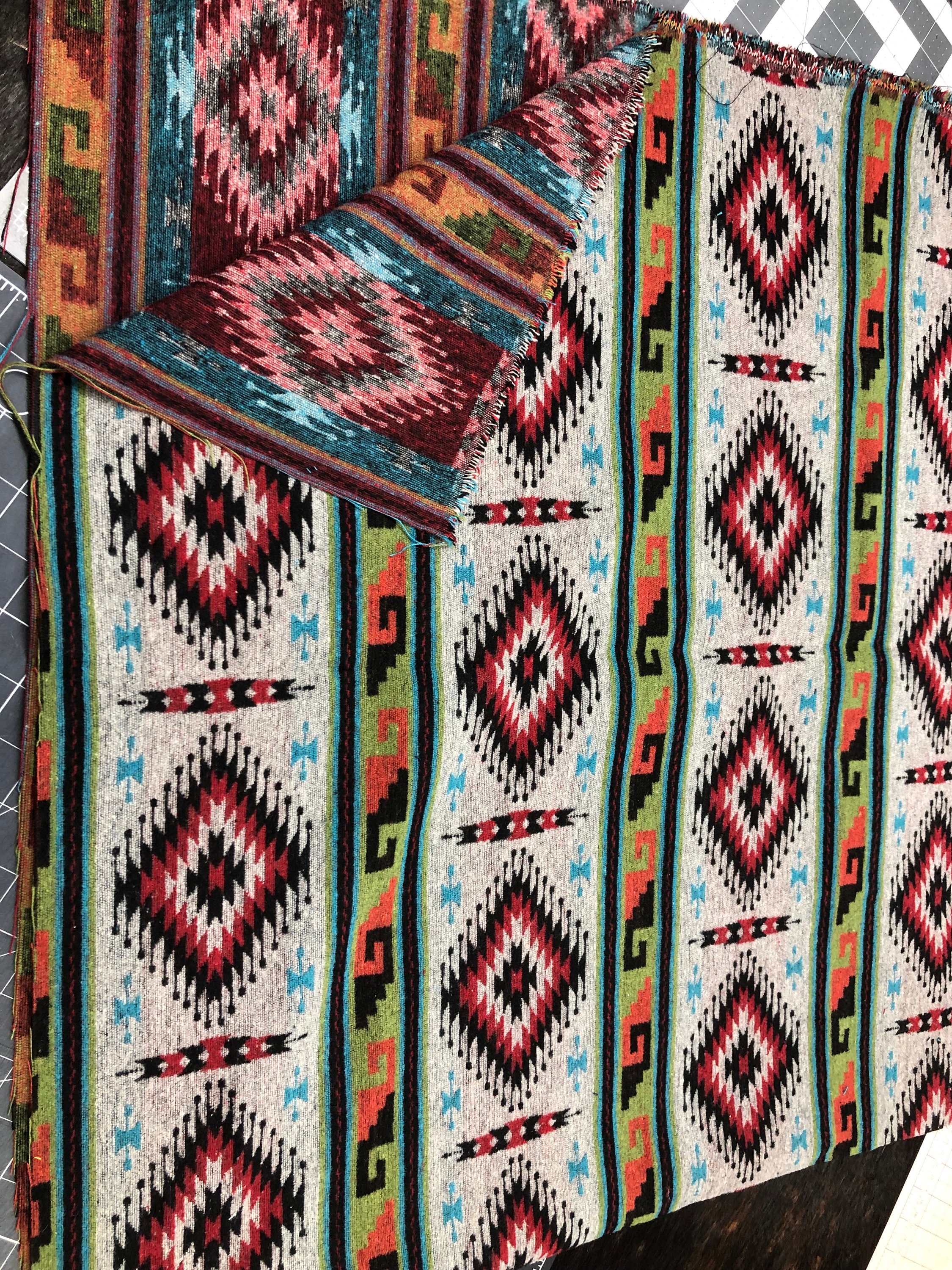 Southwestern Aztec Wool Blend Fabric - Etsy