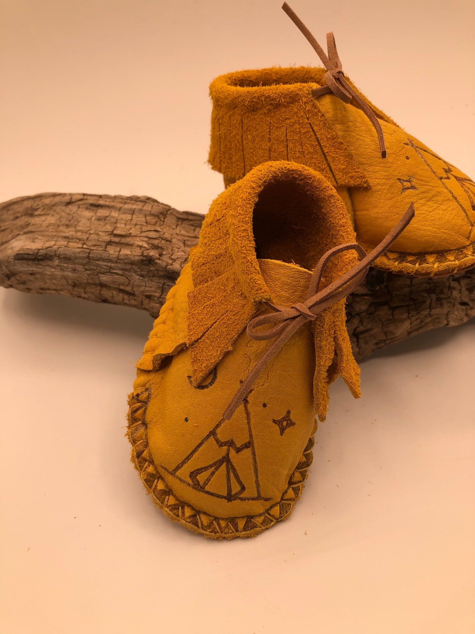 Infant Deerskin Soft Moccasinsfringe boot style Etsy