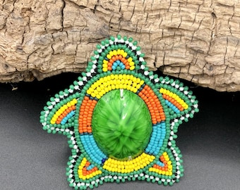 PDF digital Turtle Pin and Earring pattern, video, and supply list