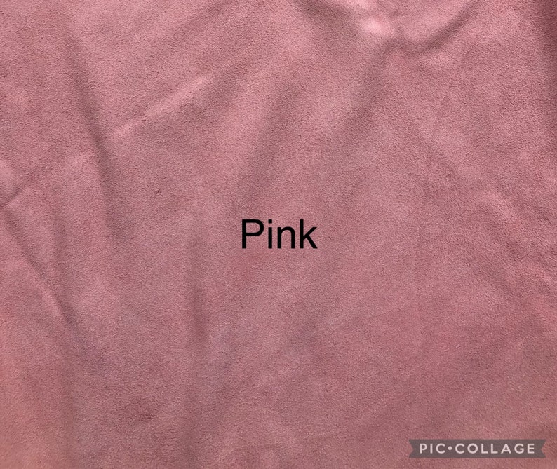 Suede Leather Splits cow hides 1.5-2 oz. Pink