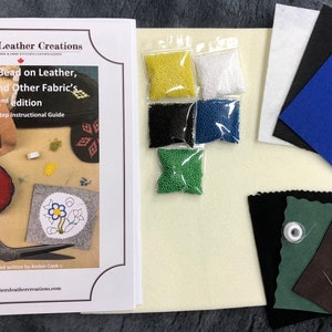 How to Bead on leather, suede & other fabrics Kit ~ includes video tutorial access