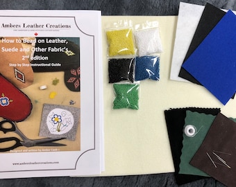How to Bead on leather, suede & other fabrics Kit ~ includes video tutorial access