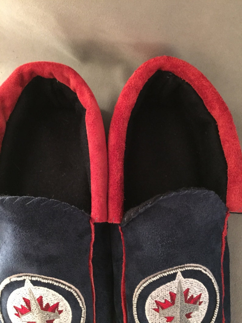 WINNIPEG JETS MOCCASINS | Etsy