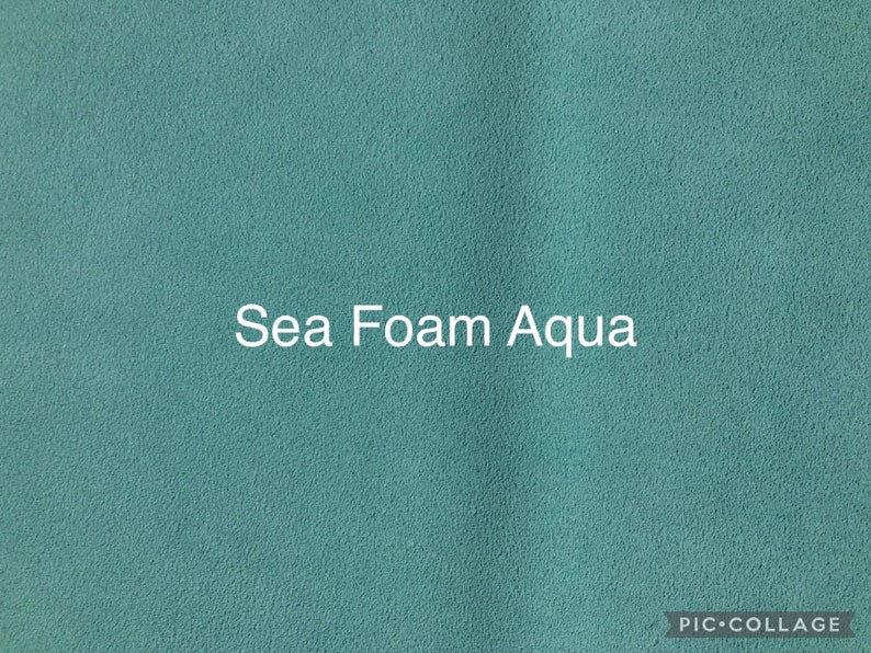 Suede Leather Splits cow hides 1.5-2 oz. sea foam Aqua