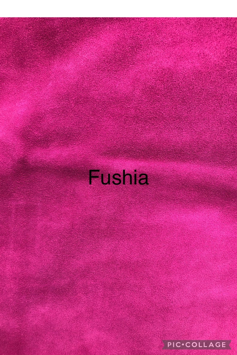 Suede Leather Splits cow hides 1.5-2 oz. Fushia