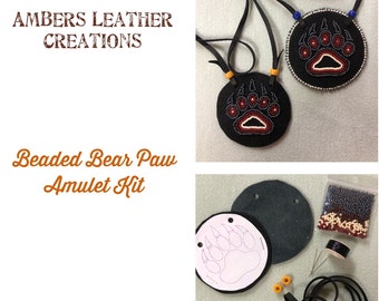 Beaded Bear Paw Amulet Kit includes free how to video