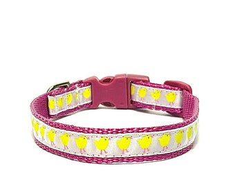 The 'Spring Chick Collar', Easter dog collar, yellow chicks Easter chicks collar Easter cat collar, yellow dog collar spring girl dog collar