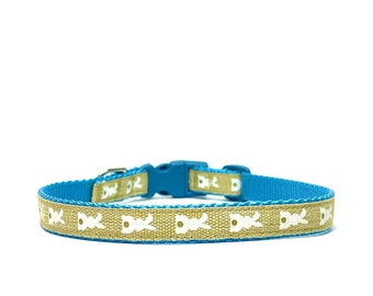 The 'Bunny Tail' Trail Collar, Easter dog collar, Easter cat collar, blue collar, Easter bunnies collar, spring cat collar, blue cat collar