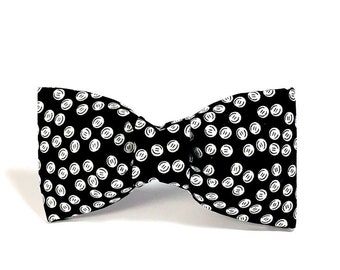 The 'Dapper Dots' Black Polka Dotted Bow Tie Dapper Dog Bow Black Cat Bowtie Elastic Strips Pet Collar Accessory Boy Cute Dog Bow Removable