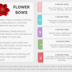「Paw-some In Pink」足跡柄犬用蝶ネクタイ、取り外し可能な首輪アクセサリー、ピンクの花のリボン 画像 7