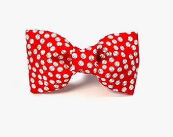 The 'Dapper Dots' Red Polka Dotted Bow Tie Dapper Dog Red Cat Bowtie Elastic Strips Pet Collar Accessory Cute Valentine Fun Girl Bow for Pet