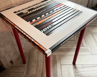 Hockey Boards & Sticks Coffee Table - Side Table - Nightstand - For Bedroom, Living Room, Mancave, Bar or Office